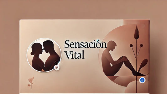 Logotipo de Sensación Vital sobre un fondo cálido, simbolizando el enfoque en la salud sexual y bienestar en la edad madura.